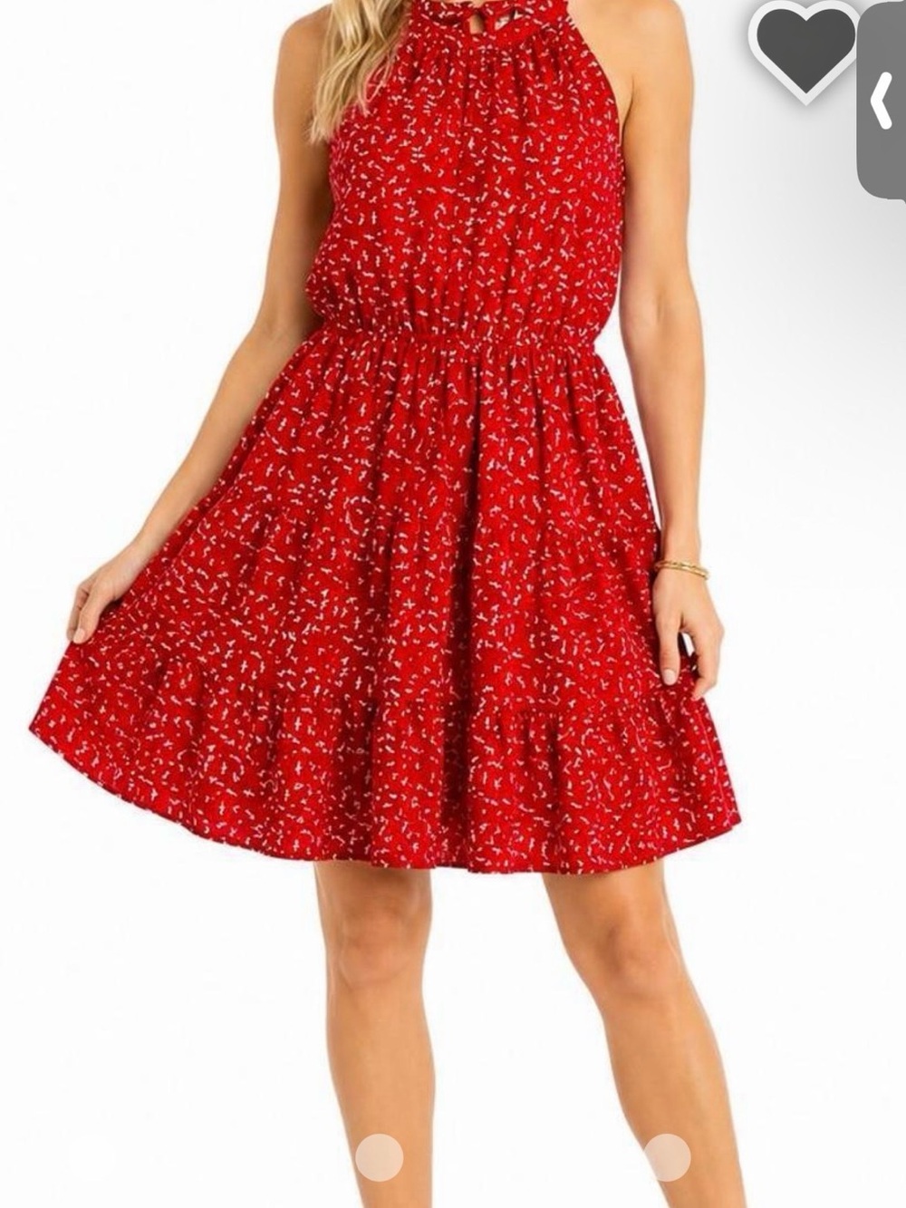 Red Halter Summer Dress with Smocked Waist